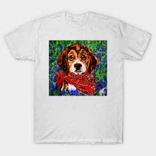 Beagle Basset Hound Dog Dogs Puppy Flowers Mountain Western Cowboy Flowers T-Shirt